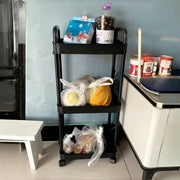Каталка для хранения с несколькими уровнями - подходит для спальни, кухни и гостиной - легко перемещается на колесах - идеально подходит для закусок, книг и многого другого