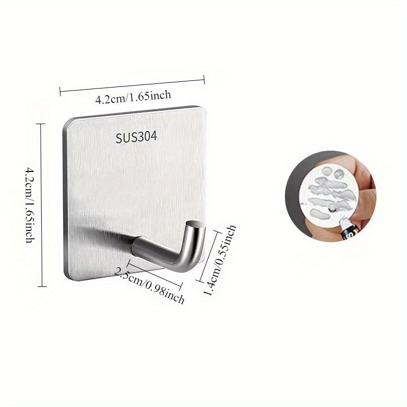 Cepillo de limpieza de cristales 3 en 1 y gancho de pared de acero inoxidable para almacenamiento en baño