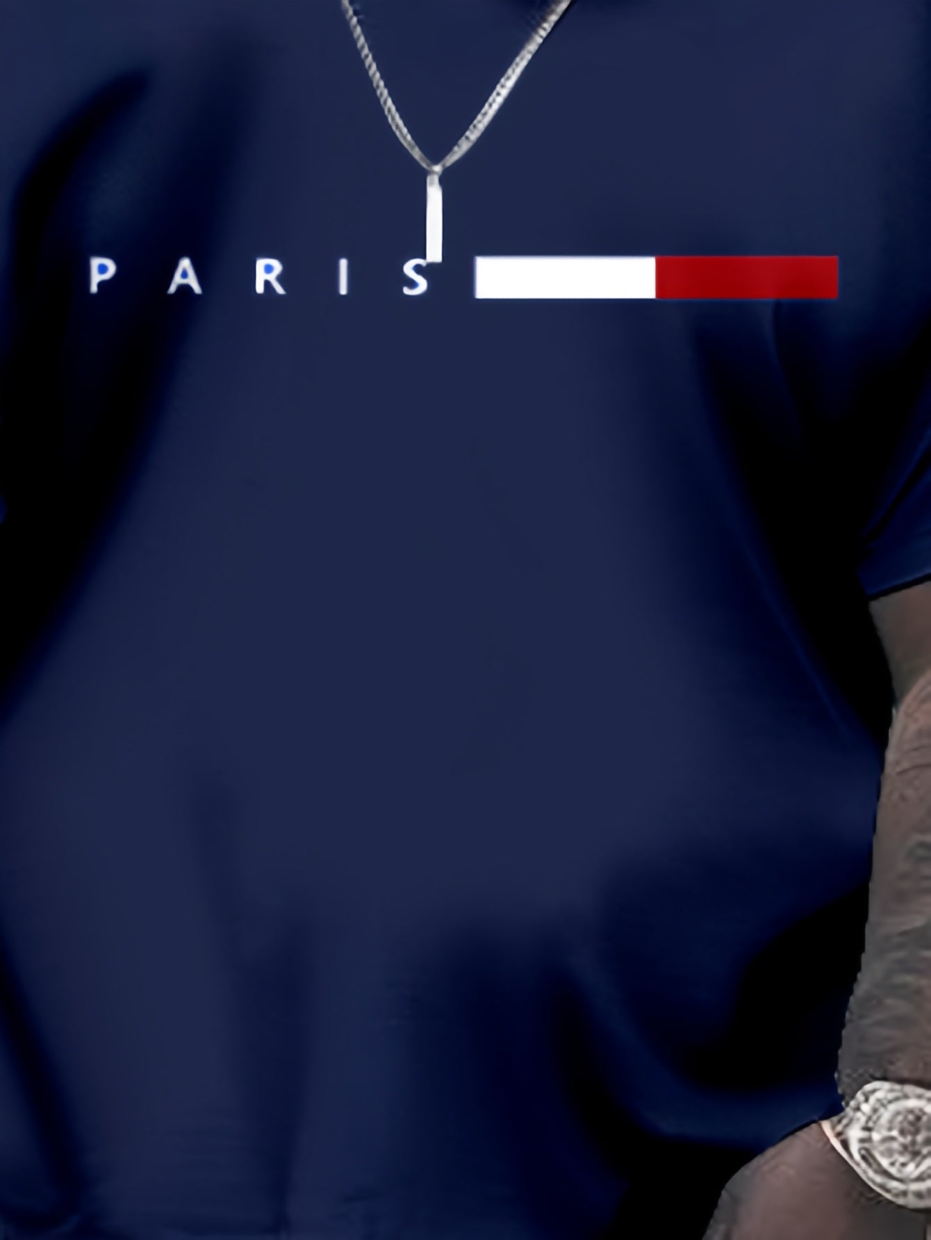 Men's Navy Blue Casual Sports Outfit Plus Size Polyester Knit with Pockets