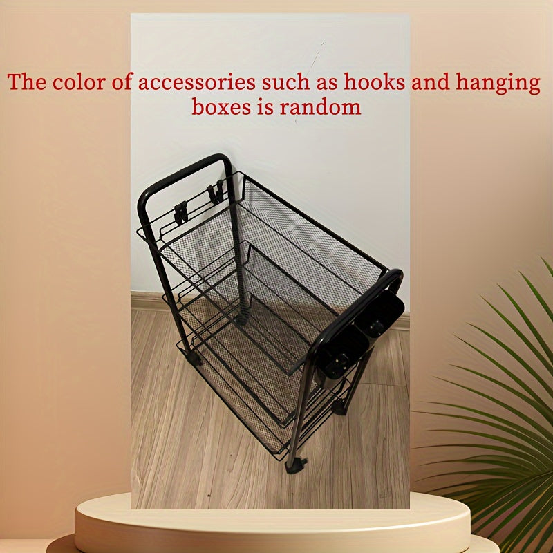 Compact Rolling Storage Cart with Multiple Layers for Bathroom Kitchen Bedroom