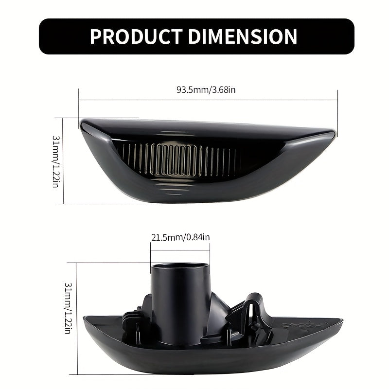 2 piezas de carcasas de cubierta de luz para coche sin bombillas para SUVs, negro compatible con modelos