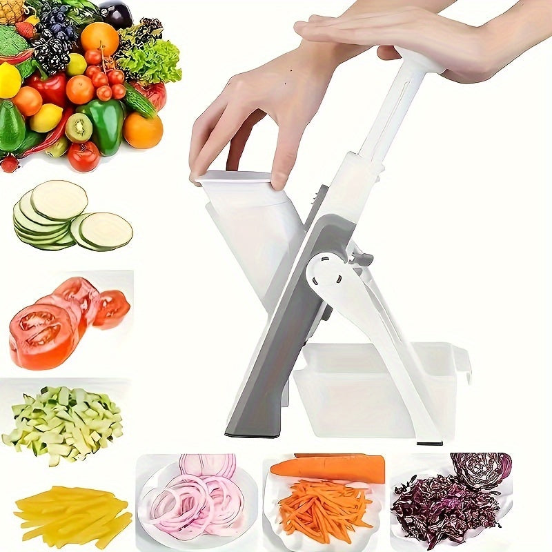 Multi-Functional Vegetable Chopper Slicer Tool with Stainless Steel Blades