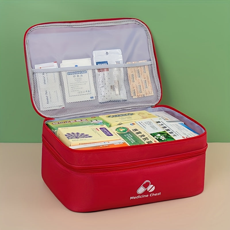 Unisex Nylon Large Capacity Medicine Storage Bag with Zipper Dustproof