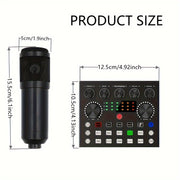 Podcast Studio Kit with Audio Interface, Microphone, Mixer for Recording and Streaming