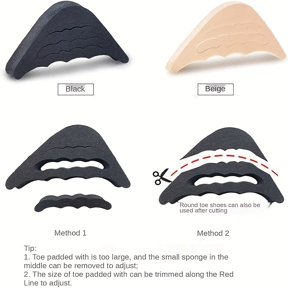 Women's Toe Pads Soft Sponge Shoe Inserts for High Heels 2 Pairs