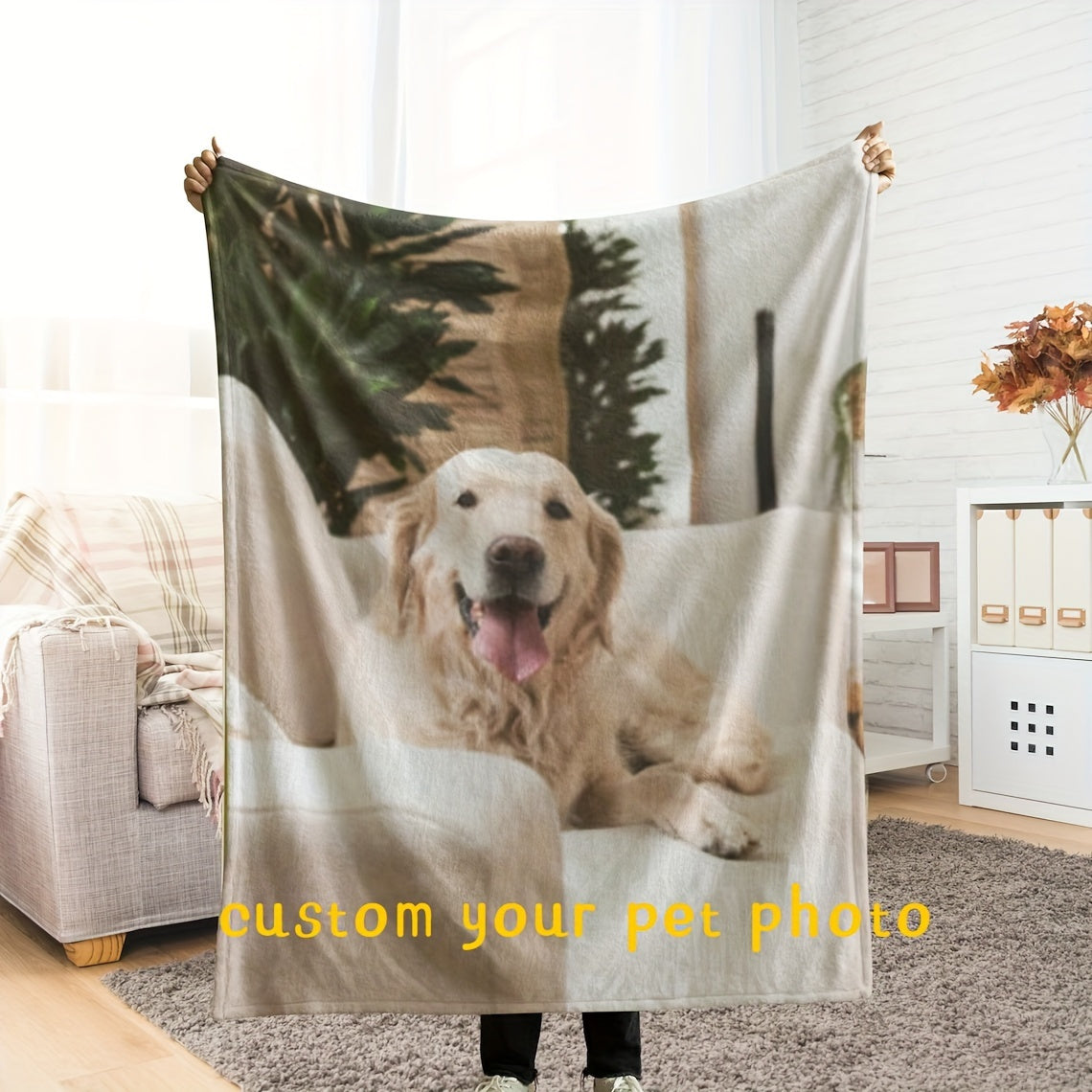 Personalized Soft Flannel Pet Blanket for Dogs and Cats All-Season Cozy Sofa Mat