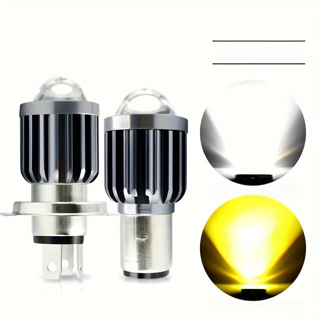 Motorcycle LED Headlight Bulb H4 Hi/Lo Beam 10000Lm Aluminum Shell