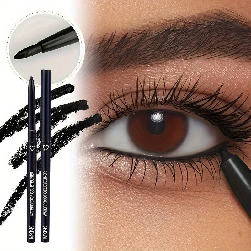 Women Black Matte Waterproof Gel Eyeliner Pencil Long Lasting