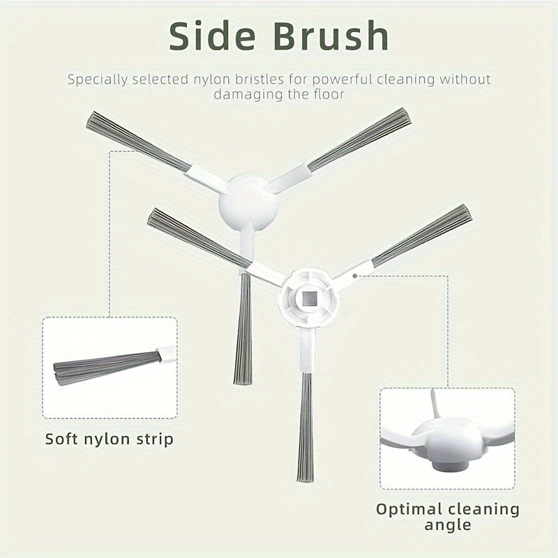 Dreame Bot L10 seriyasi uchun aksessuar to'plami - L10 Prime, L10s Pro va L10 Pro robot tozalagichlari bilan mos keladigan asosiy cho'tka, yon cho'tka, HEPA filtri va mopa mato xususiyatlari.