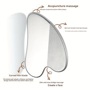 Yuz go'zalligi uchun yurak shaklidagi zanglamaydigan po'latdan yasalgan qirqish taxtasi, zaryadsiz va batareyasiz, yuz go'zalligi va fondasyon palitrasi uchun mos.