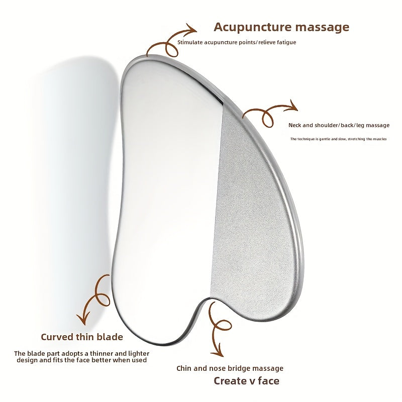 Yuz go'zalligi uchun yurak shaklidagi zanglamaydigan po'latdan yasalgan qirqish taxtasi, zaryadsiz va batareyasiz, yuz go'zalligi va fondasyon palitrasi uchun mos.