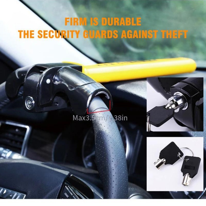 Heavy Duty Iron Steering Wheel Lock Universal Car Security Anti-Theft Device