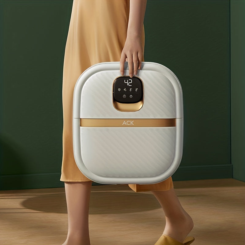 Issiqlik, pufakchalar, vibratsiya, qizil chiroq, akupressura massaj nuqtalari va haroratni boshqarish bilan ta'minlangan, portativ va egiluvchan oyoq vannasi.