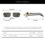 Erkaklar uchun vintage rimless ko‘zoynaklar jigarrang PC linzalar bilan, oltin tonli zink alloy ramka, kundalik va sport uchun