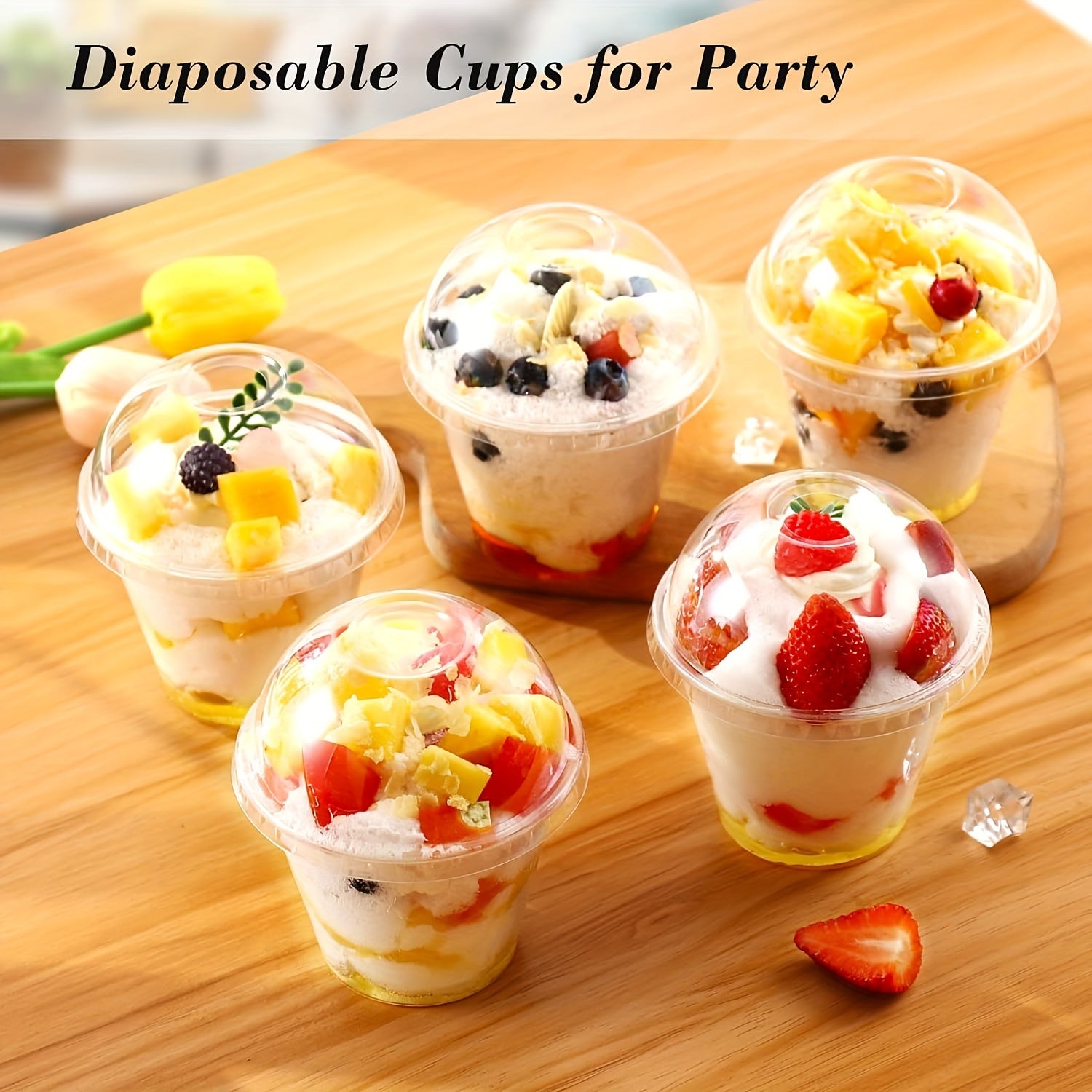 40 Count Clear Plastic Cups for Desserts Parfaits Ice Cream and Parties