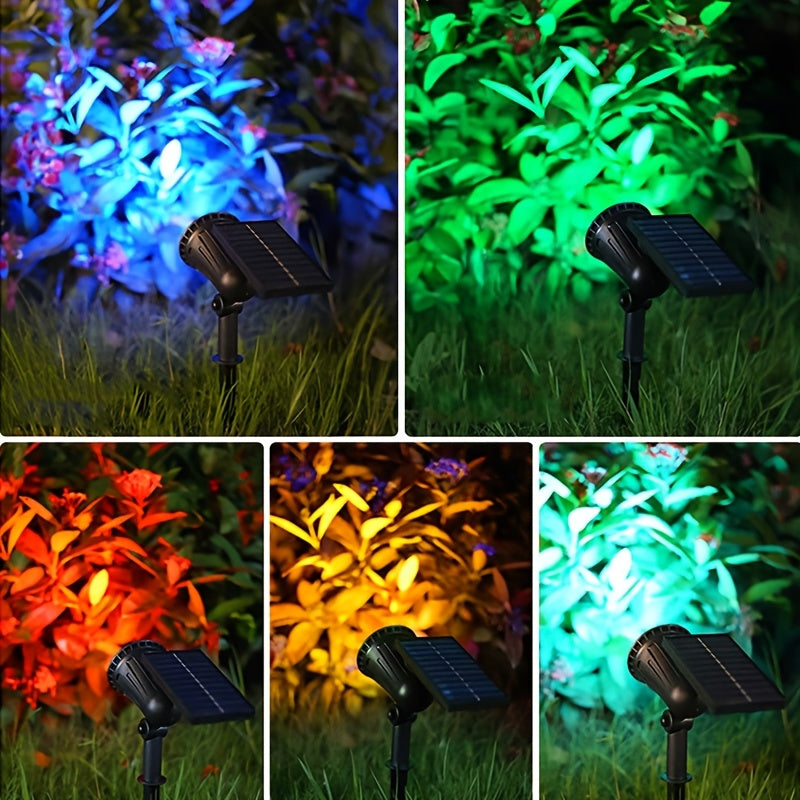 9-LED RGB Solar Outdoor Spotlight Waterproof Wall Stairs Terrace Garden Decoration