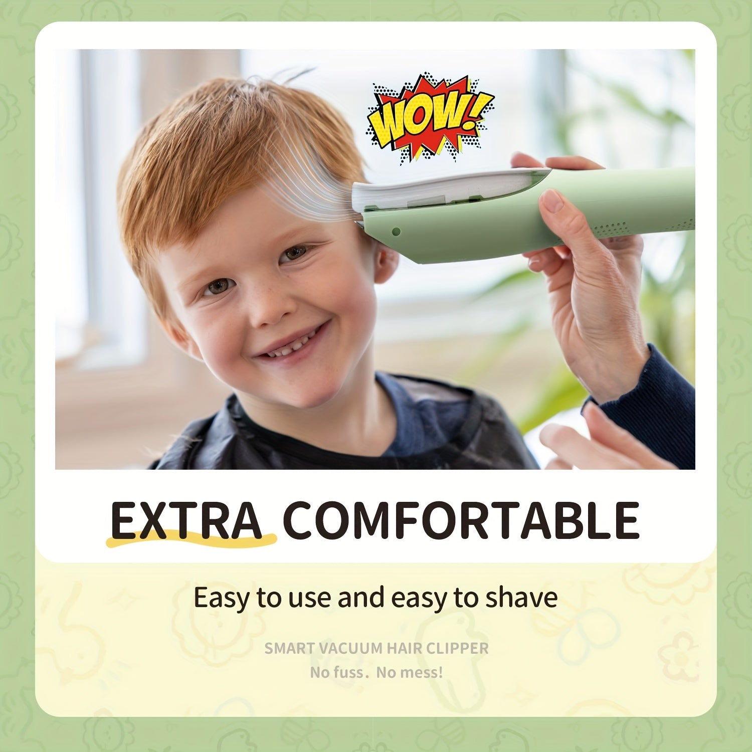 Kids Hair Clipper Set for Toddlers and Children Wireless Rechargeable Quiet Trimmer with Guide Combs