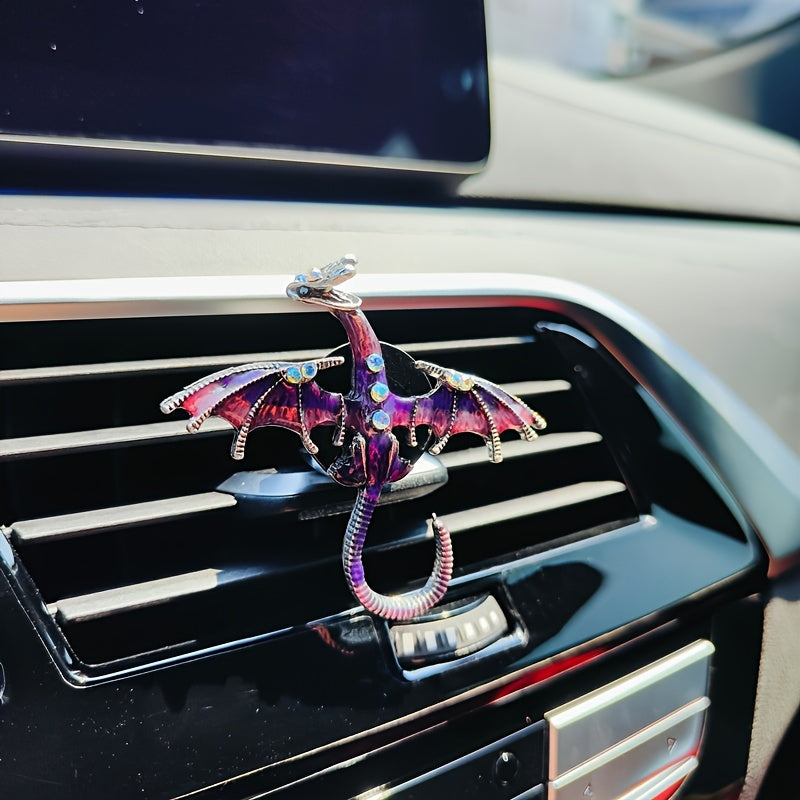 Avtomobil havo tozalovchi kliplar qanotli ajdar sirti sun'iy olmos bilan bezatilgan avtomobil ventilatsiya dekoratsiyasi