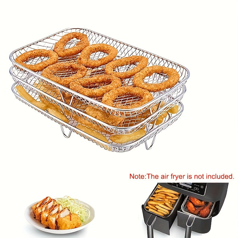 Stainless Steel 3-Piece Dehydrator Racks for Air Fryer with Grilling Basket