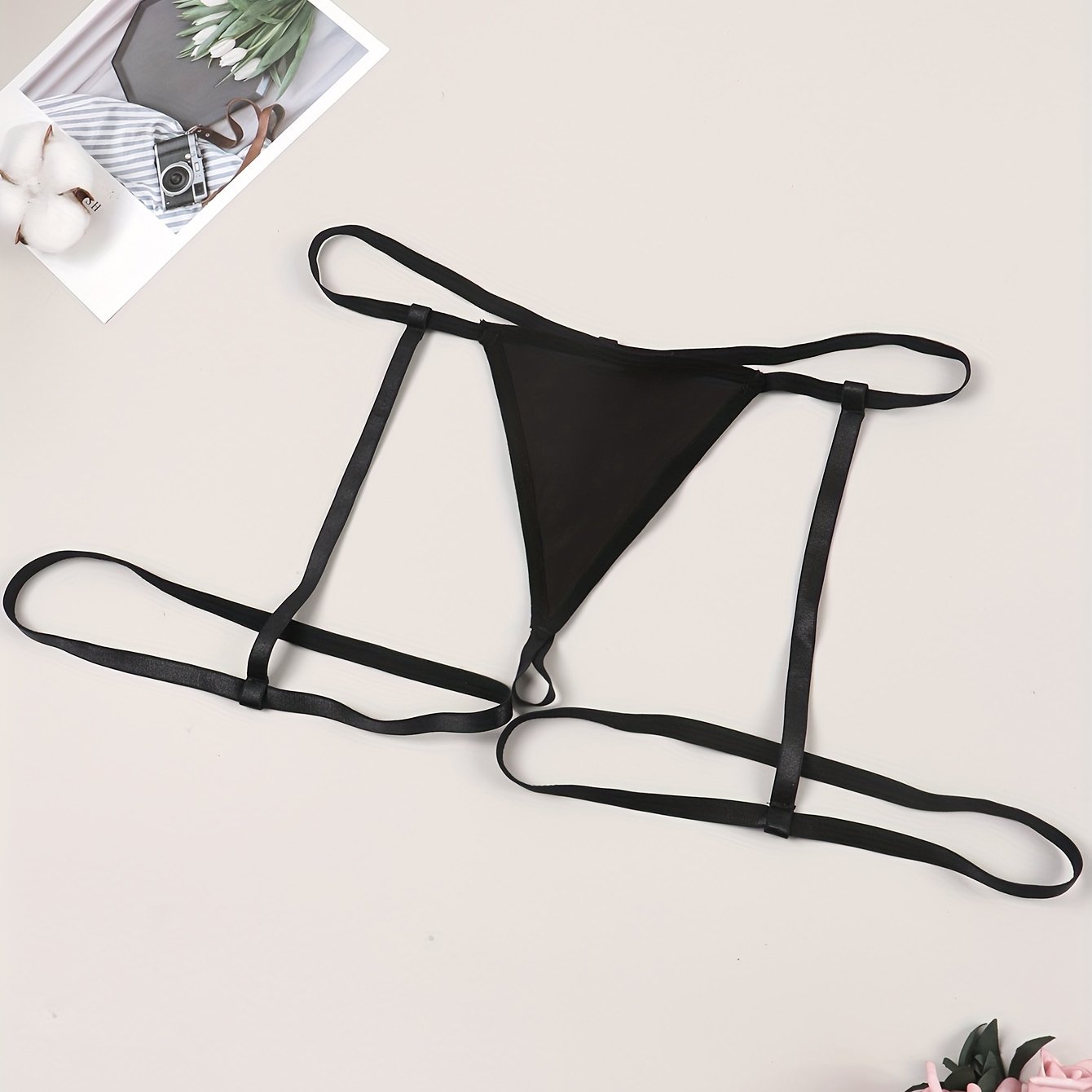Women’s Black Cotton Thong Lingerie Sexy and Comfortable