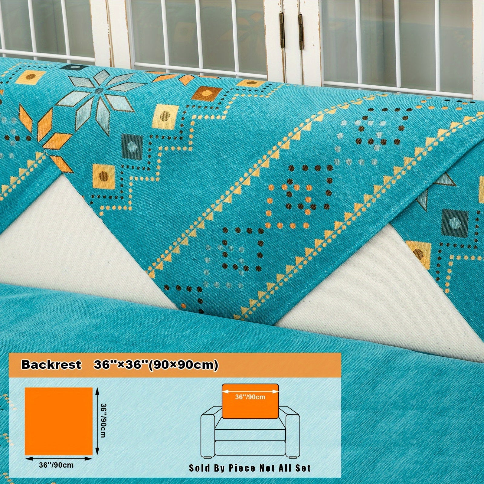 Bohemian Embroidered Sofa Slipcover with Pillowcase and Cushion Covers for Living Room and Bedroom