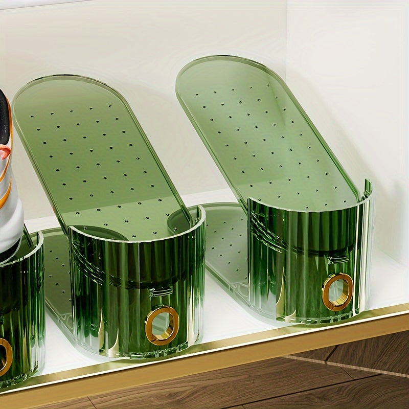 Juegos de organizadores de almacenamiento para zapatos de 10 o 20 piezas, de plástico ajustable, doble capa, transparente