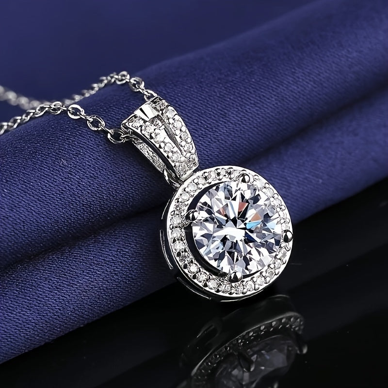 Moissanite Pendant Necklace 3 Carat Elegant Jewelry for Women
