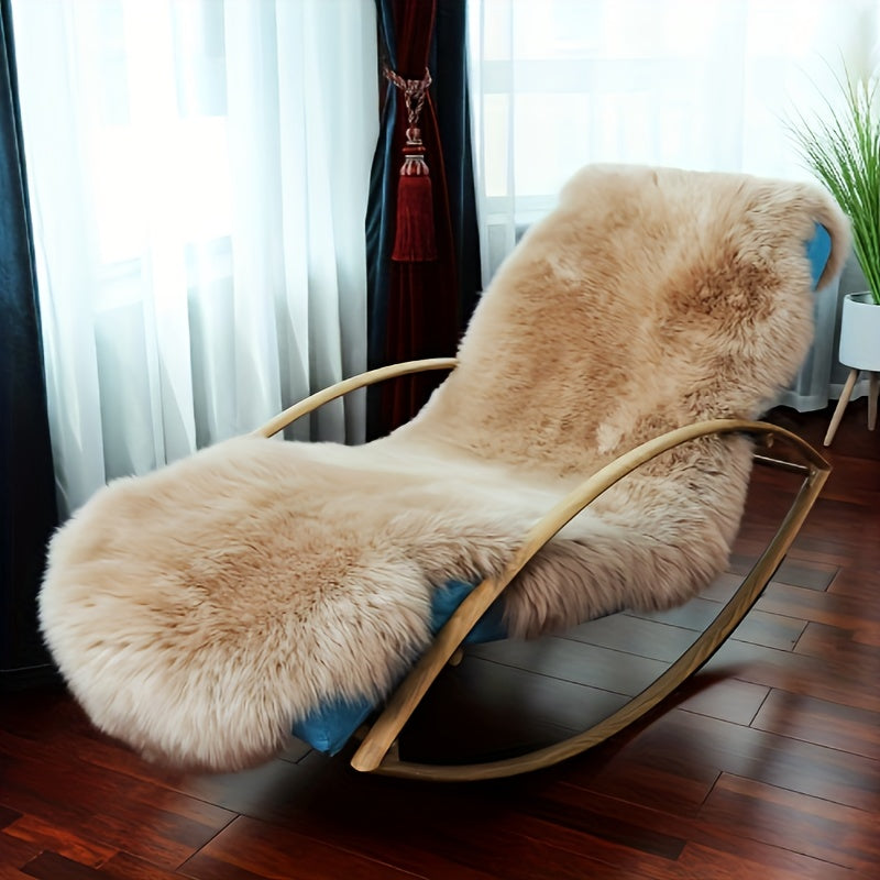 Alfombra de felpa similar a la lana de gamuza para área, 1 pieza, decoración de dormitorio interior, lavable a máquina