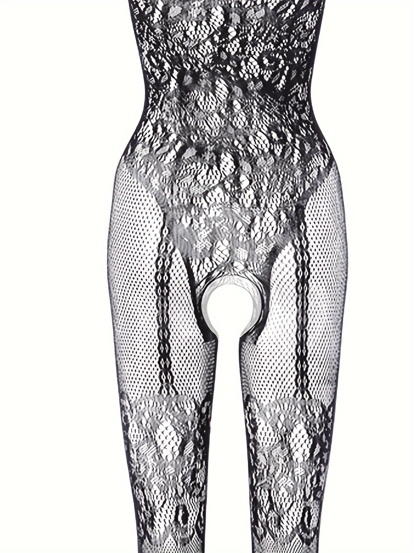 Боди из прозрачной цветочной сетки большого размера с высокой эластичностью, открытая грудь, клубная одежда