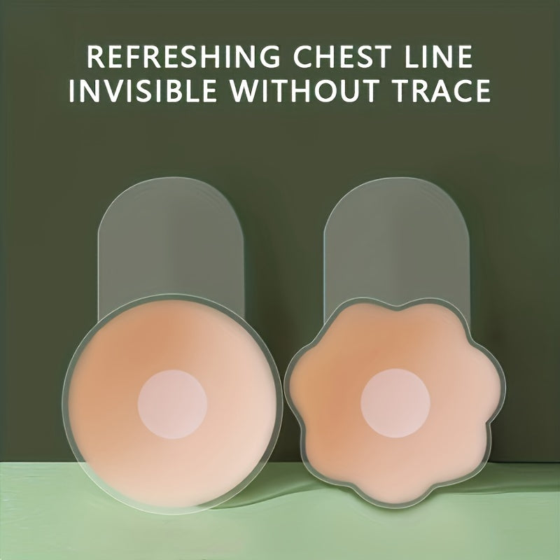 Cubiertas de pezón de silicona transpirable para mujeres, 2 pares, pasties invisibles para el pecho