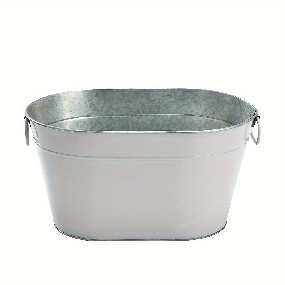 Cast Iron Beverage Tub with Handles for Picnics Bars and Parties
