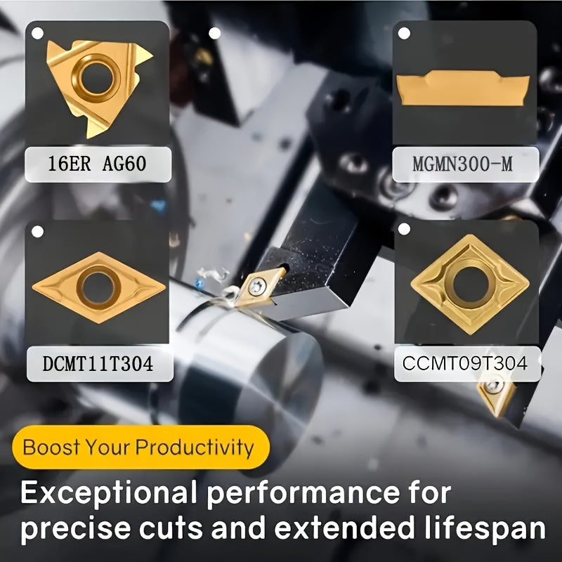 21pcs Lathe Turning Tools Set with Carbide Inserts and 16mm Handle