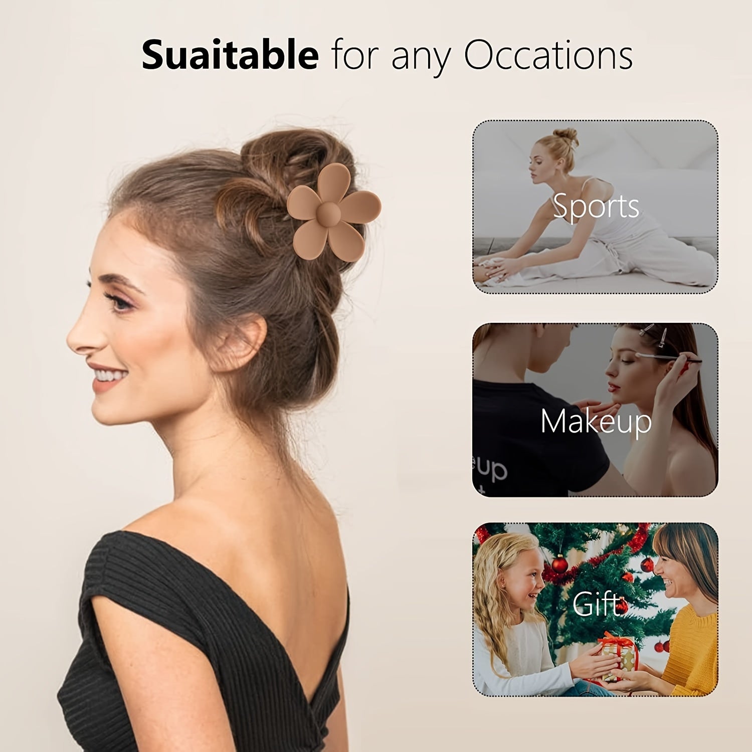 Set of 10 Hair Claw Clips Strong Grip Non-Slip Matte Finish for Thick Hair