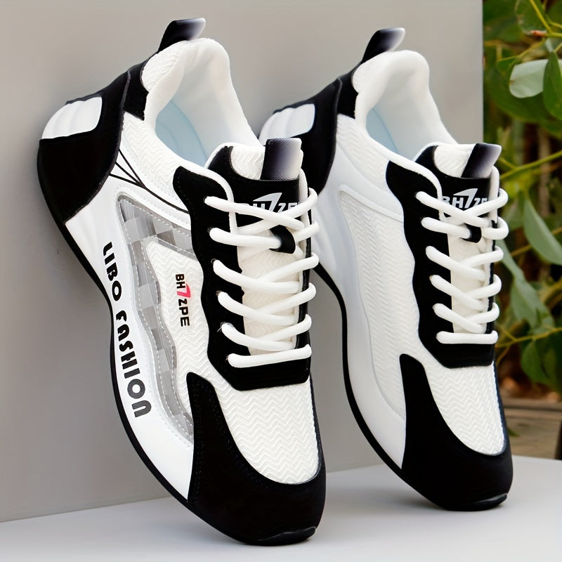 Men's Breathable Lace-Up Sneakers for Outdoor Running and Casual Wear