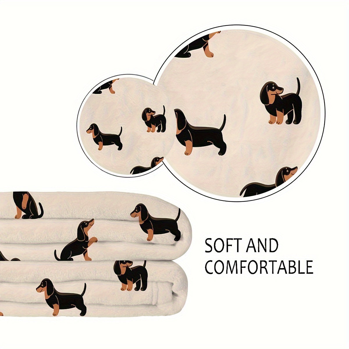 Dog Dachshund Blanket Throw Flannel Plush Fleece Snuggle Bed Couch Sofa