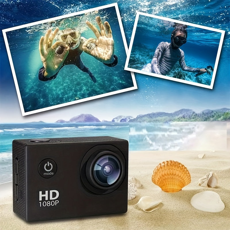 HD Sports Action Camera 1080P with Image Stabilization Wide Angle Lens Manual Exposure