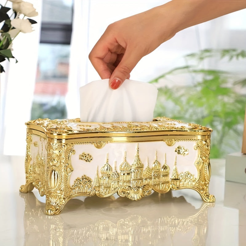 Rose Relief Tissue Box Luxury Design for Household and Commercial Use