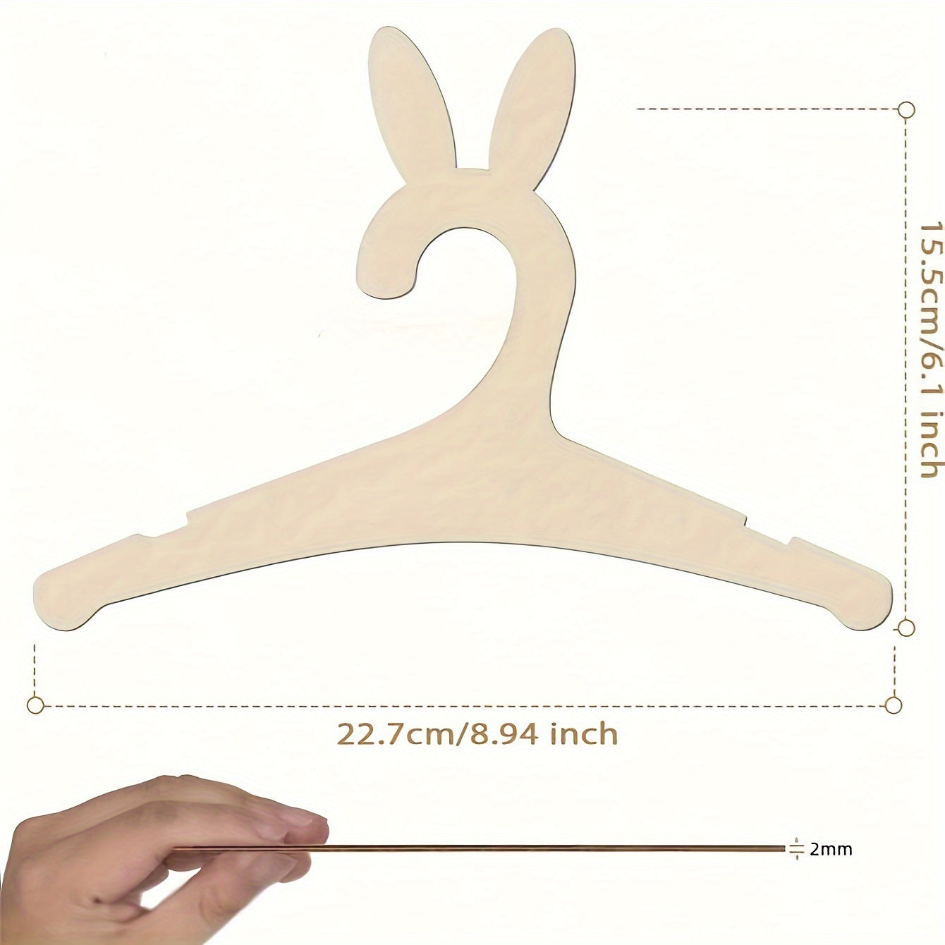 Set of 10 Beechwood Bear-Shaped Hangers for Closet Organization and Decoration