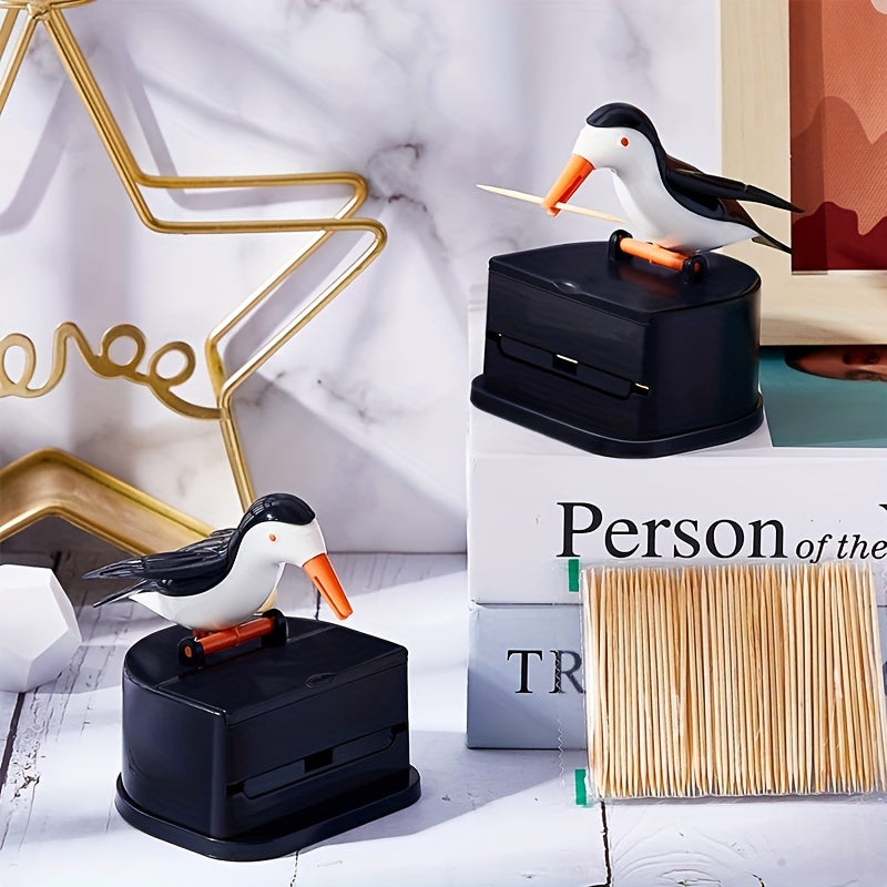 Bird Toothpick Holder Dispenser Black Creative Press Design Kitchen Accessory