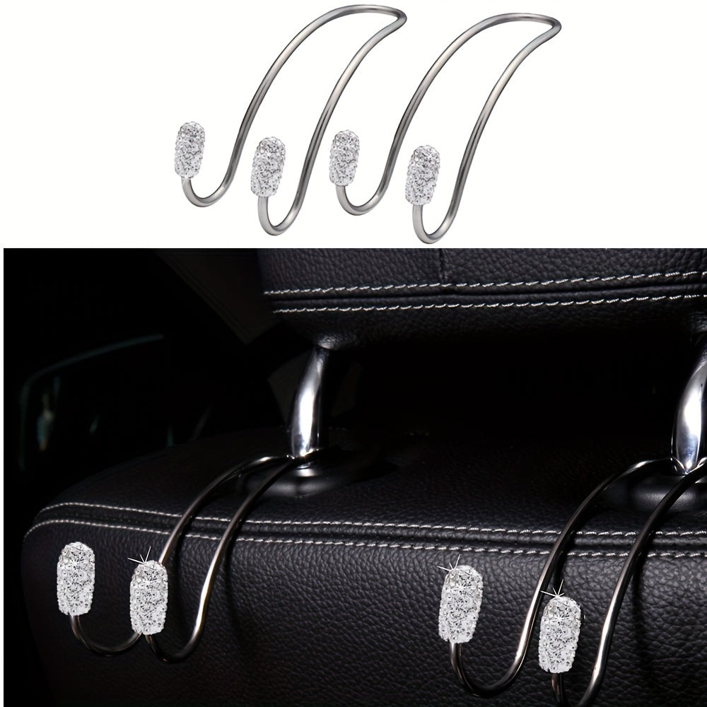 Universal Stainless Steel Crystal Hook for Car Seat Back Storage