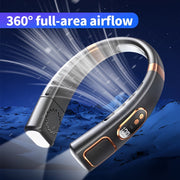 Portable Neck Fan with 5 Speeds, 360° Cooling, Rechargeable Battery