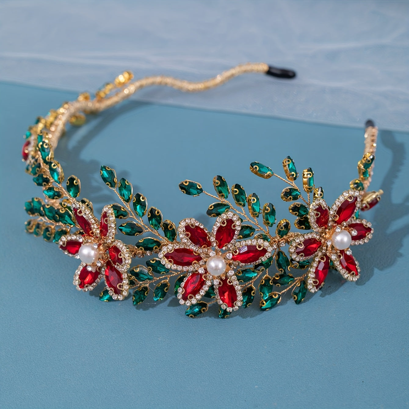 Flower Shaped Headband Rhinestone Bridal Prom Wedding Party Accessory