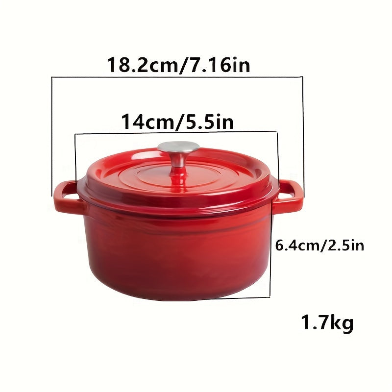Enamel Cast Iron Dutch Oven Braiser with Lid Non-Stick for Induction Gas Stoves