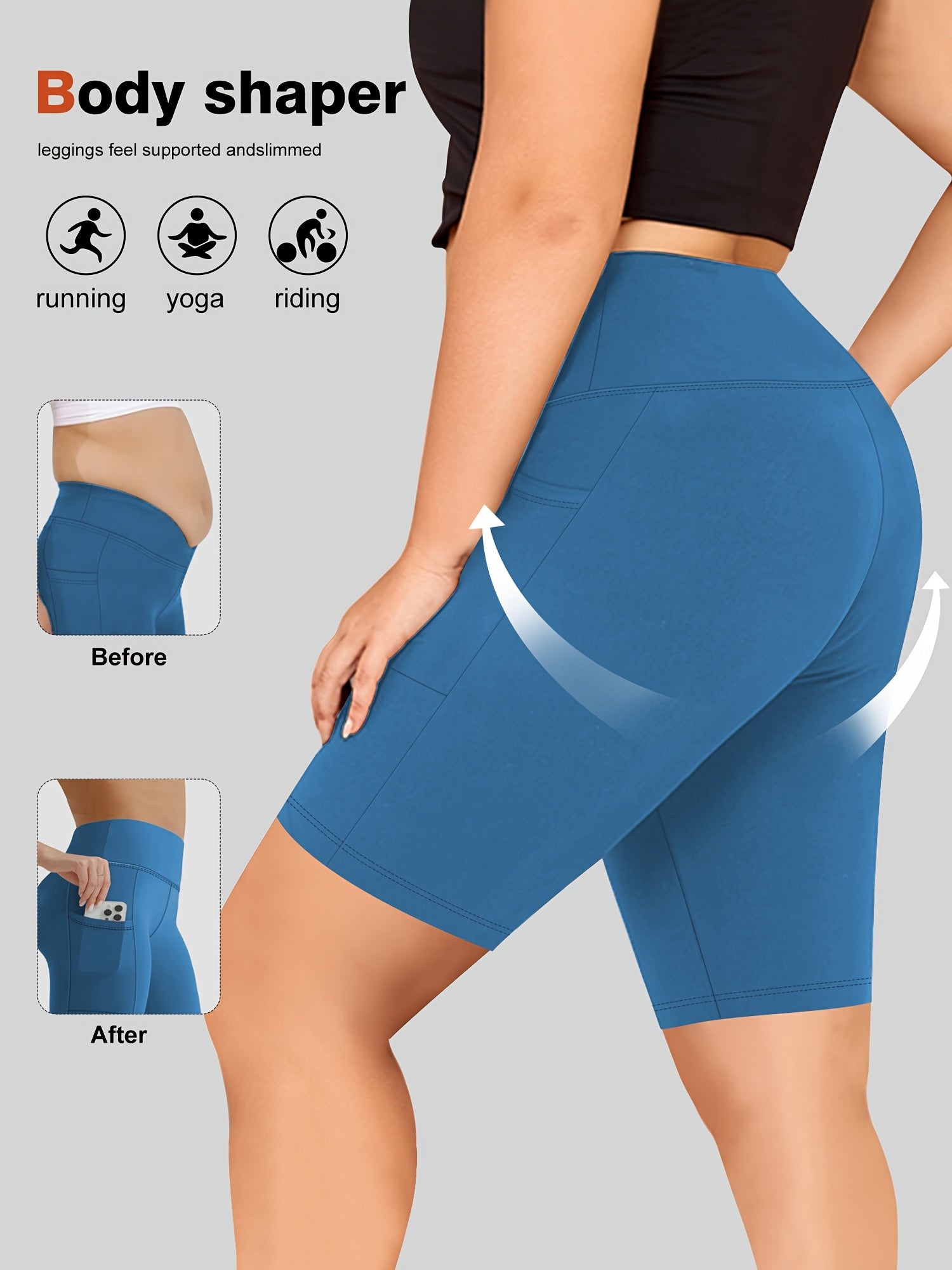 Women's High-Waist Tummy Control Yoga Shorts Black White Leopard Print Sports Workout