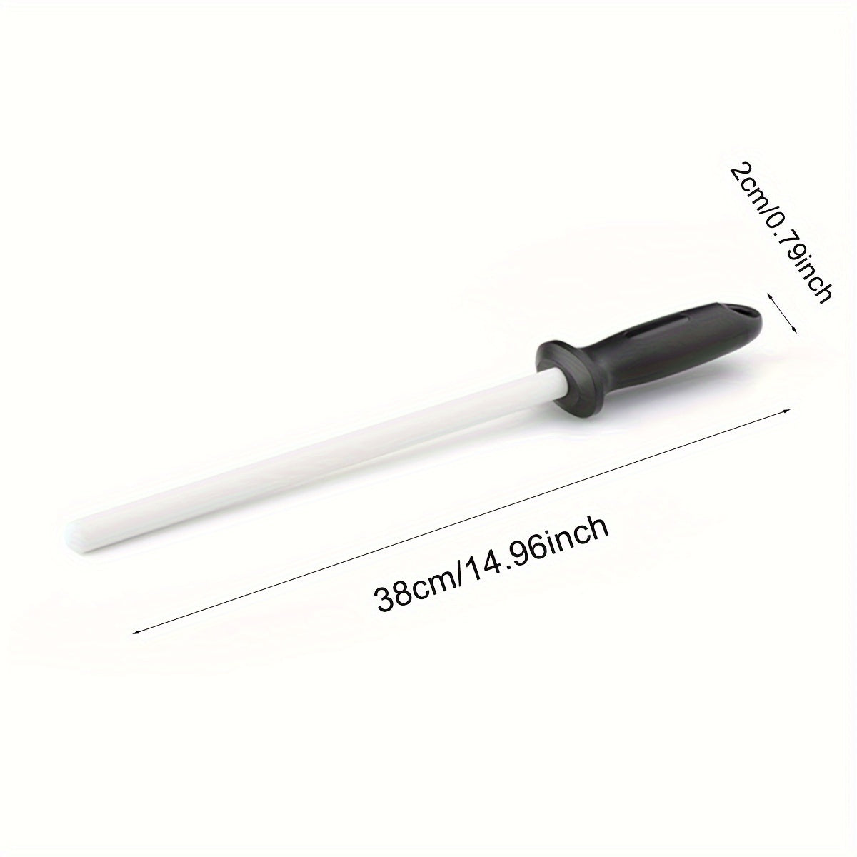 10-Inch Ceramic Sharpening Rod with Safety Guard and Ergonomic Grip