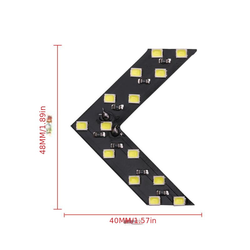 2 dona LED piktogramma ko'rsatkich chiroqlari avtomobil orqa ko'zgu uchun ko'p rangli oson o'rnatish