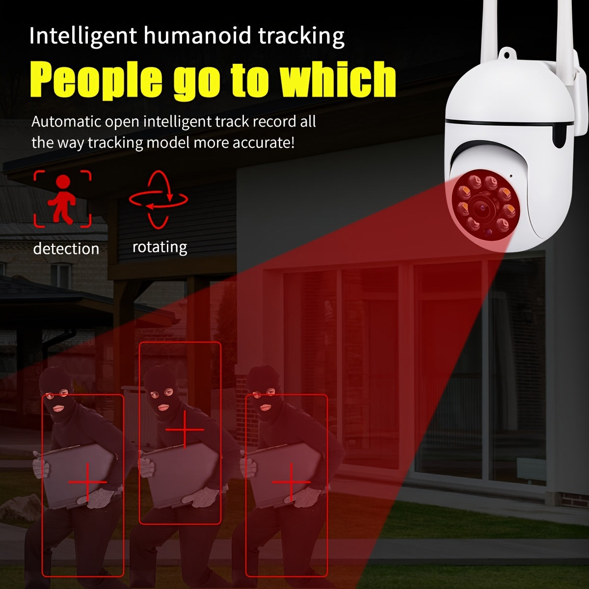 2MP HD WiFi Security Camera with Night Vision Two-Way Audio Motion Detection for Home Safety