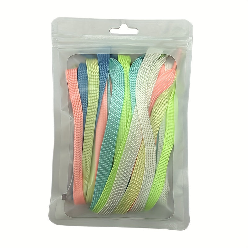 Glow-in-the-Dark Shoelaces 6 Pcs Durable Polyester Vibrant Mixed Colors