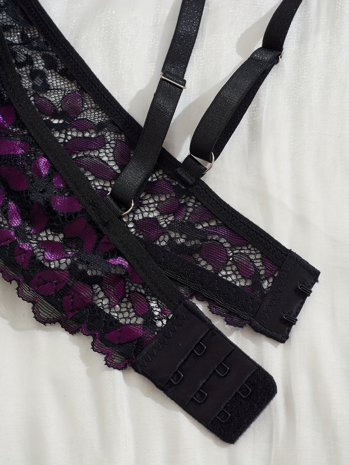 Lingerie Set Floral Lace Semi-Sheer Comfortable Sexy Bra and Panty