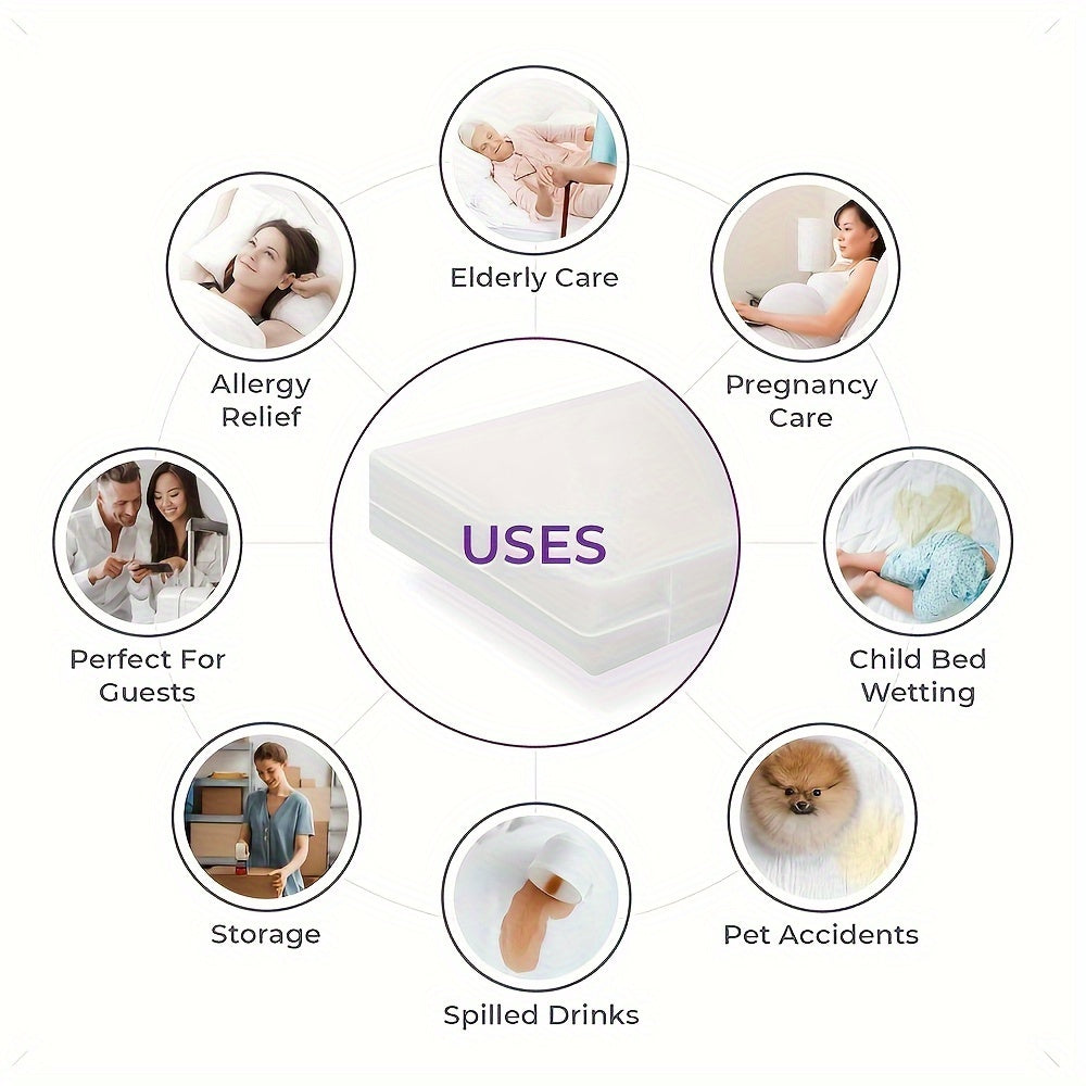 Protector de colchón impermeable de punto jersey transpirable con bolsillos profundos